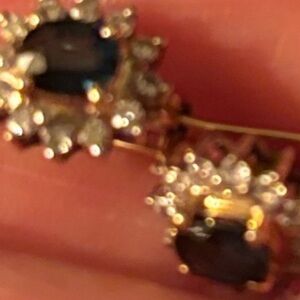 Elegant Blue Sapphire and 14kt Gold Floral Earrings final price no returns